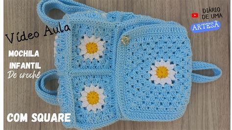 Bolsa de croche infantil com margaridas : Passo a Passo muito .